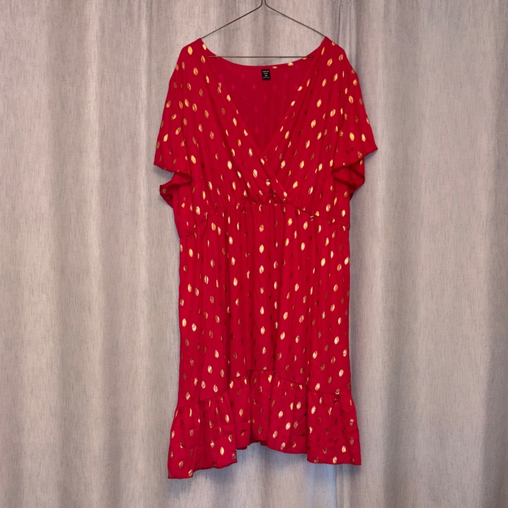SHEIN Red and Gold Dress